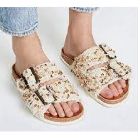 Free People Bali Shaggy Slide Sandals Women's Sz. 39 (US 8.5-9) - Picture 1 of 7